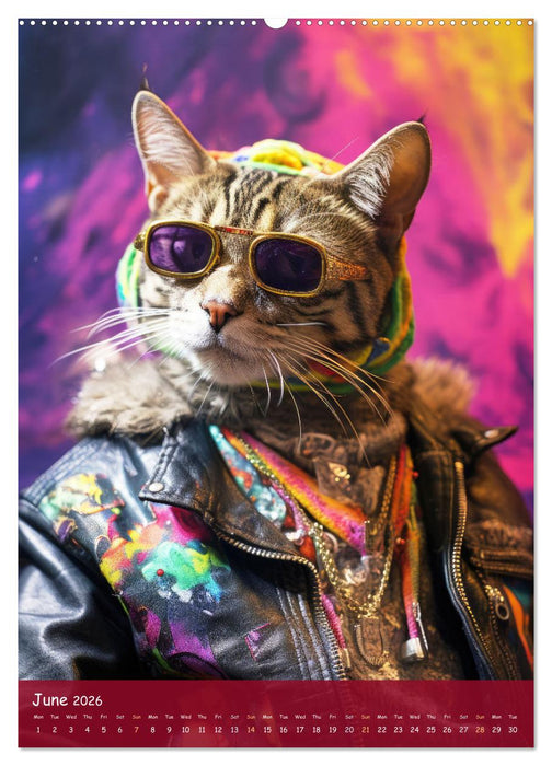 Crazy gangster cats (CALVENDO Premium-Calendar 2026)