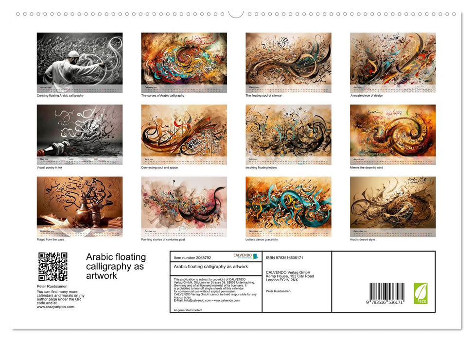 Arabic floating calligraphy as artwork (CALVENDO Premium-Calendar 2026)