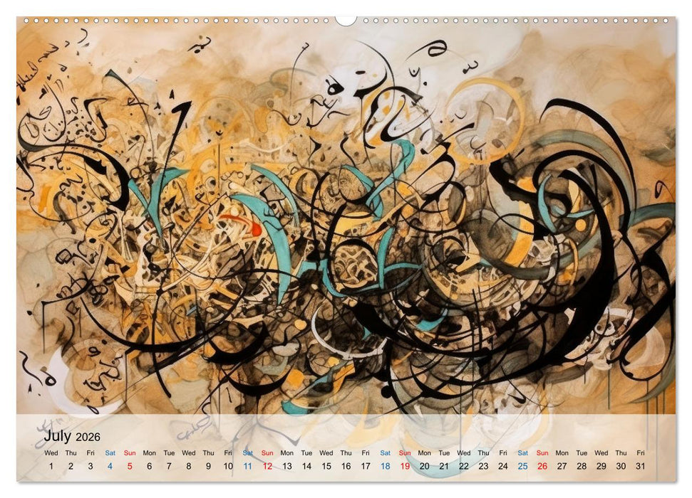Arabic floating calligraphy as artwork (CALVENDO Premium-Calendar 2026)