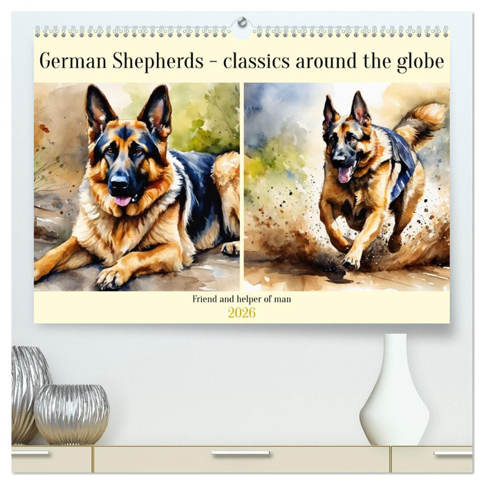 German Shepherds - classics around the globe (CALVENDO Premium-Calendar 2026)