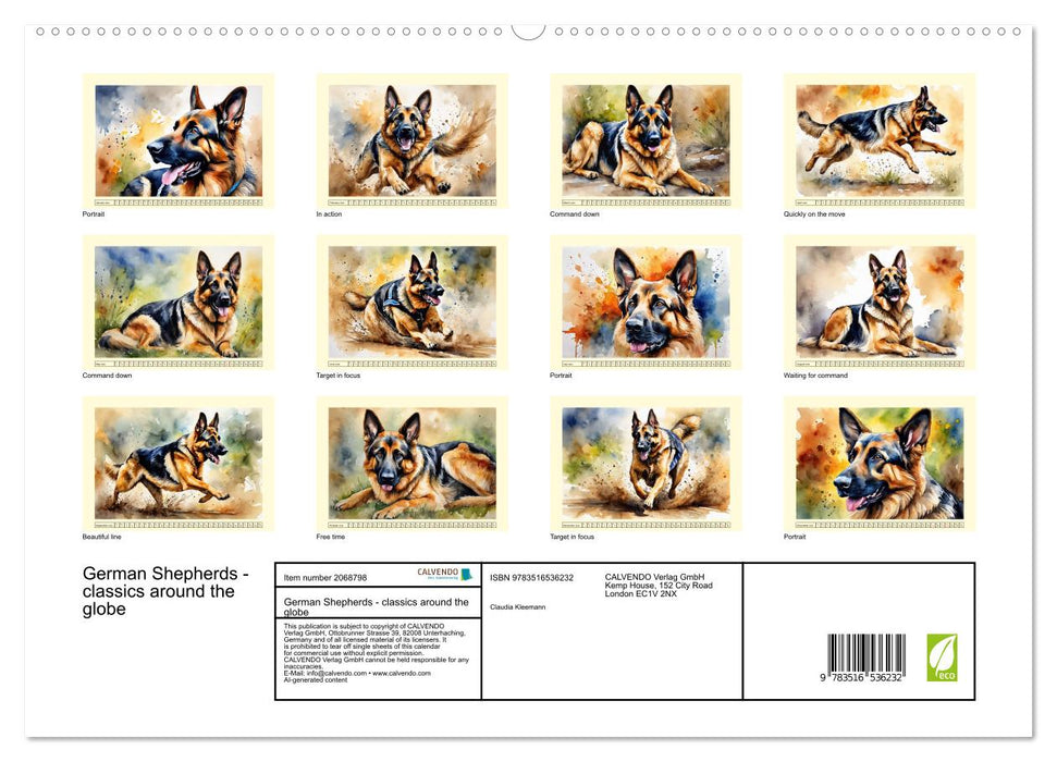German Shepherds - classics around the globe (CALVENDO Premium-Calendar 2026)