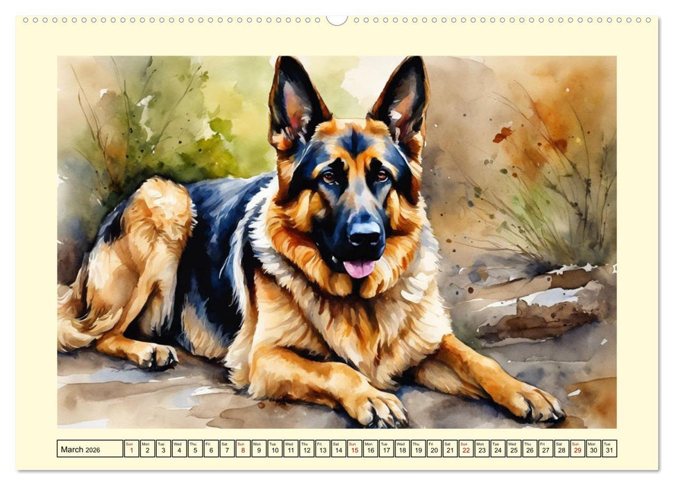 German Shepherds - classics around the globe (CALVENDO Premium-Calendar 2026)