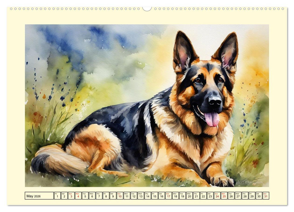 German Shepherds - classics around the globe (CALVENDO Premium-Calendar 2026)