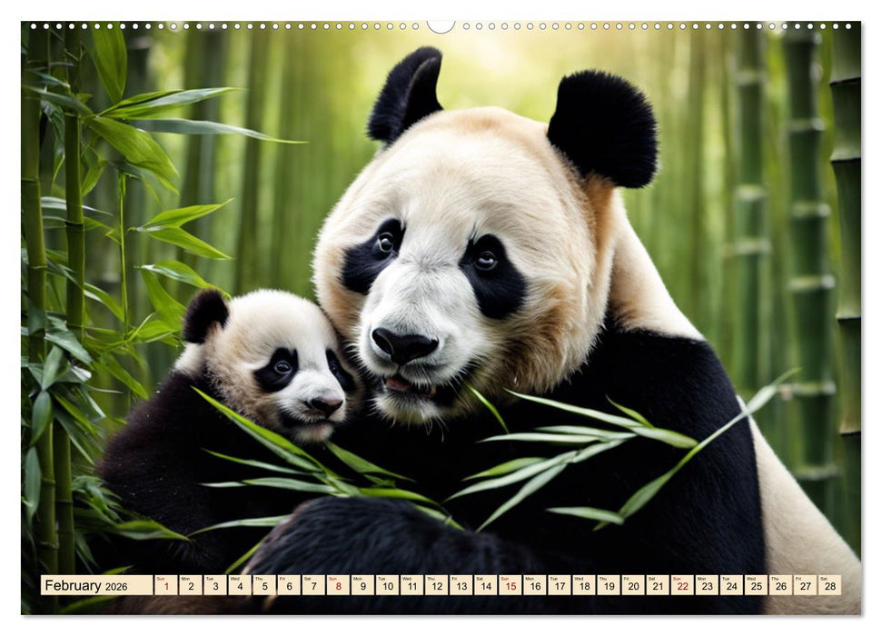 Cozy giant panda (CALVENDO Monthly Calendar 2026)