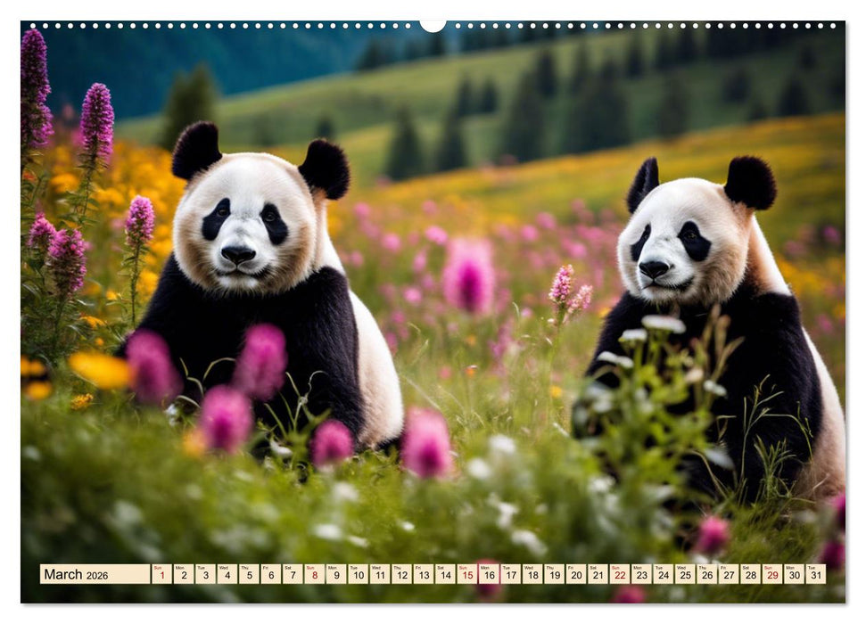 Cozy giant panda (CALVENDO Monthly Calendar 2026)