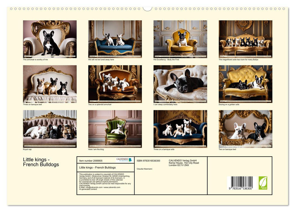 Little kings - French Bulldogs (CALVENDO Premium-Calendar 2026)