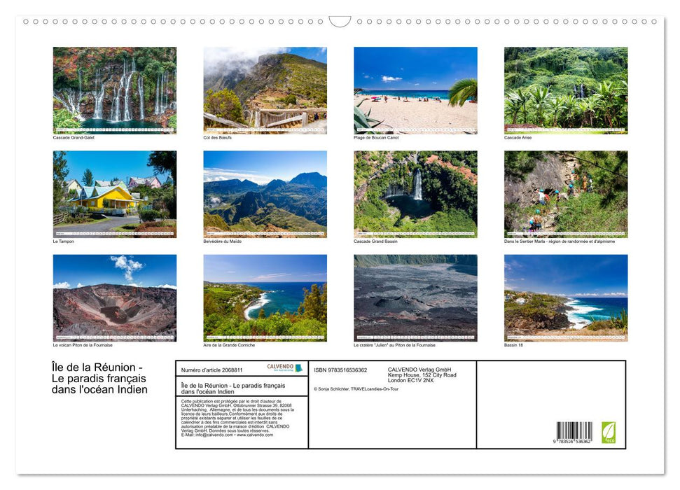 Île de la Réunion - Le paradis français dans l'océan Indien (CALVENDO Calendrier mensuel 2026)