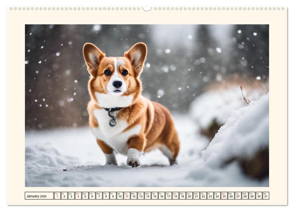 Welsh Corgi Pembroke (CALVENDO Premium-Calendar 2026)