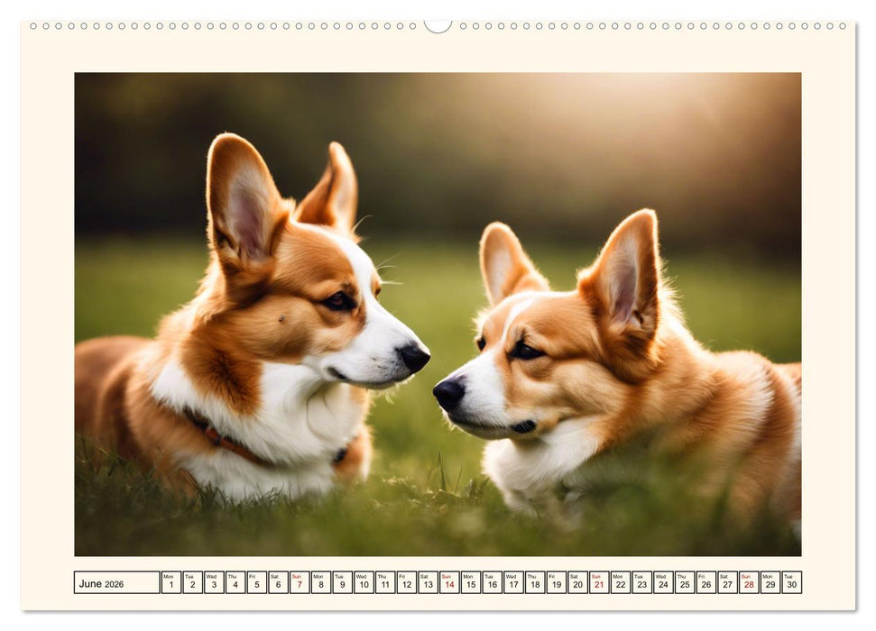Welsh Corgi Pembroke (CALVENDO Premium-Calendar 2026)