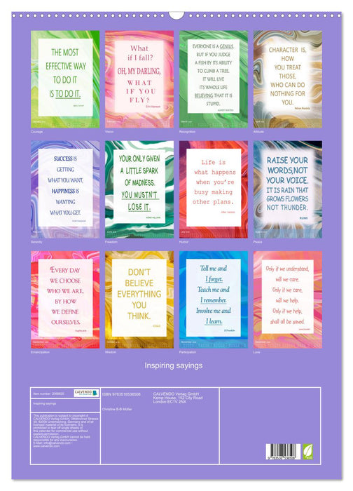 Inspiring sayings (CALVENDO Monthly Calendar 2026)
