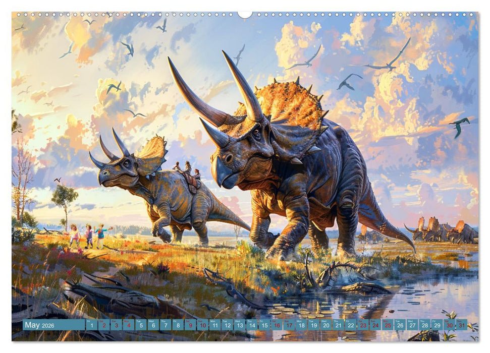 Dinosaur Legends (CALVENDO Monthly Calendar 2026)