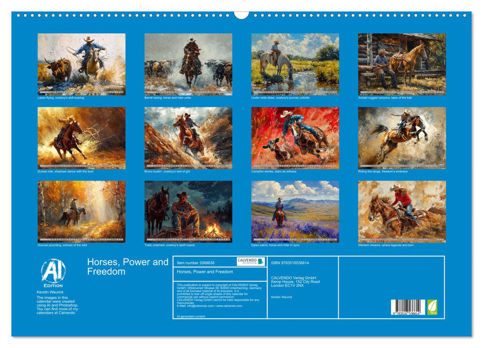 Horses, Power and Freedom (CALVENDO Monthly Calendar 2026)