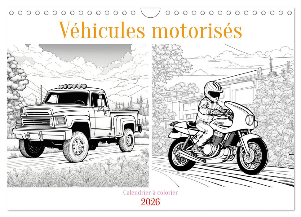Véhicules motorisés (CALVENDO Calendrier mensuel 2026)