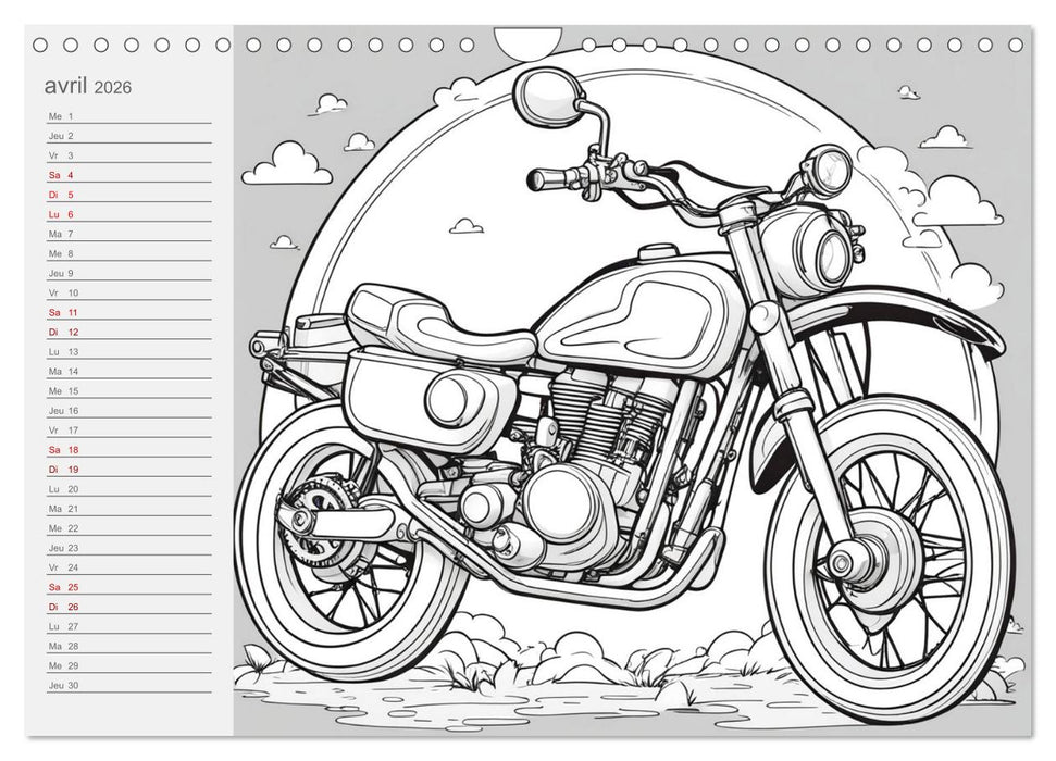 Véhicules motorisés (CALVENDO Calendrier mensuel 2026)