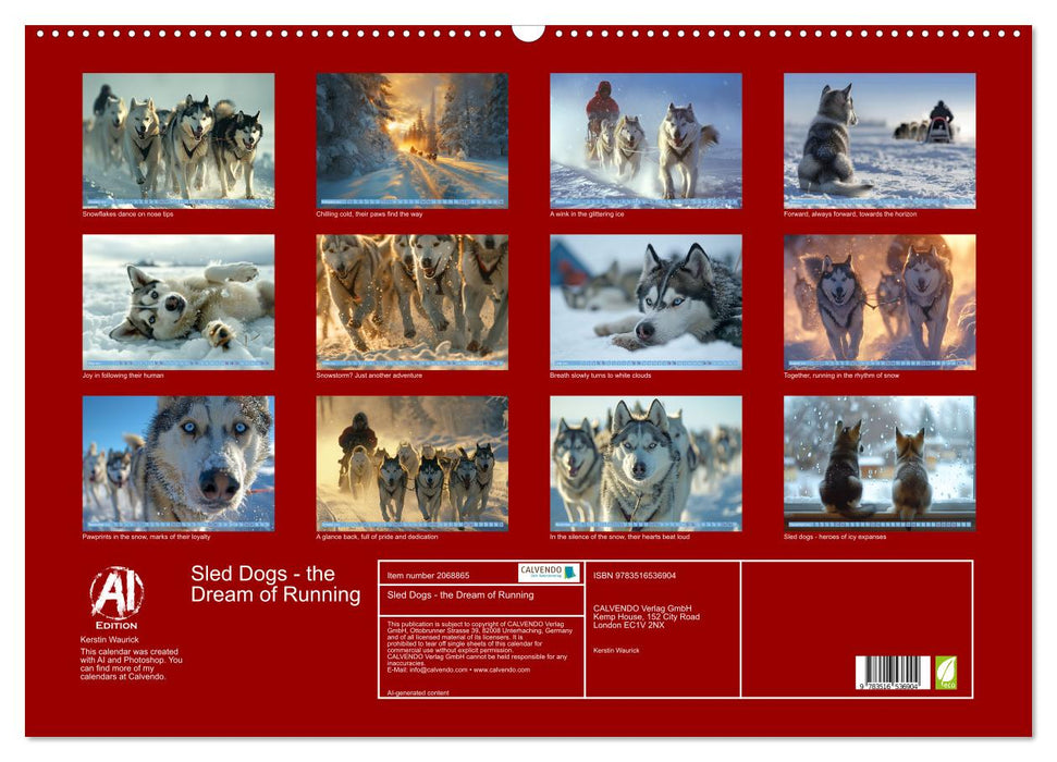 Sled Dogs - the Dream of Running (CALVENDO Monthly Calendar 2026)