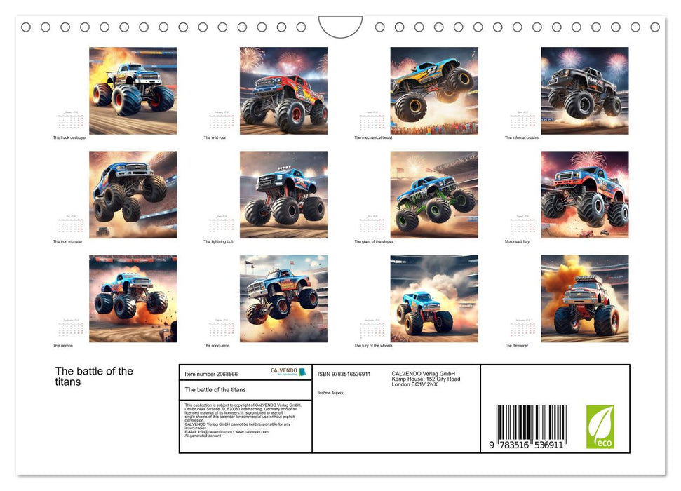 The battle of the titans (CALVENDO Monthly Calendar 2026)