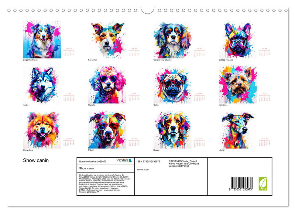 Show canin (CALVENDO Calendrier mensuel 2026)