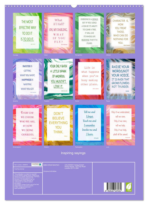 Inspiring sayings (CALVENDO Premium-Calendar 2026)