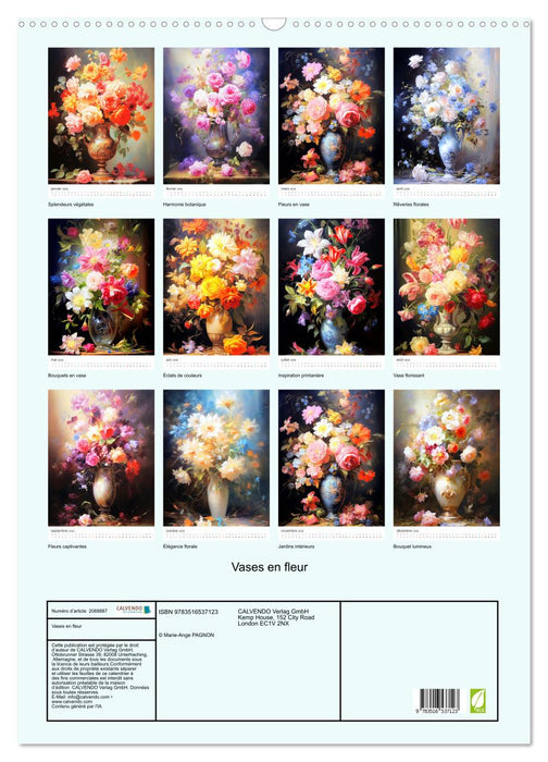 Vases en fleur (CALVENDO Calendrier mensuel 2026)