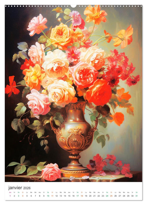 Vases en fleur (CALVENDO Calendrier mensuel 2026)