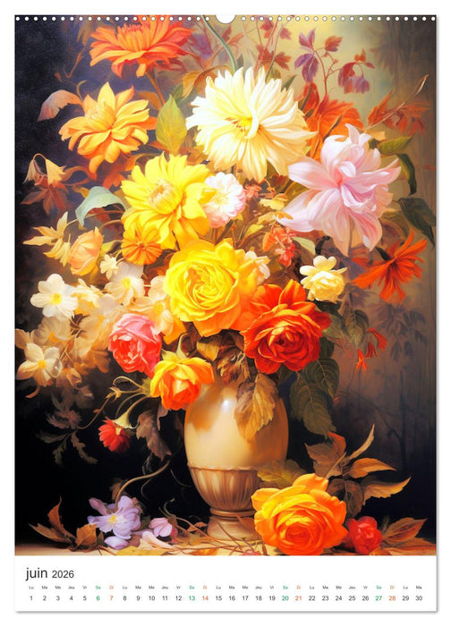 Vases en fleur (CALVENDO Calendrier mensuel 2026)