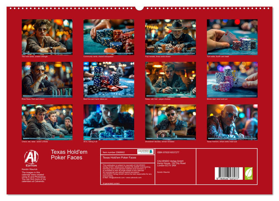 Texas Hold'em Poker Faces (CALVENDO Premium-Calendar 2026)
