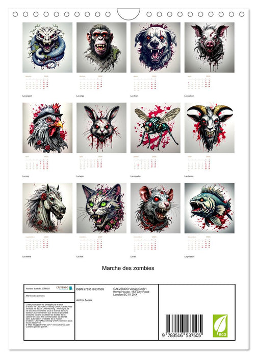 Marche des zombies (CALVENDO Calendrier mensuel 2026)