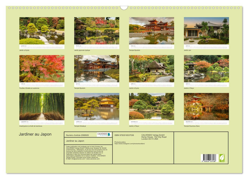 Jardiner au Japon (CALVENDO Calendrier mensuel 2026)