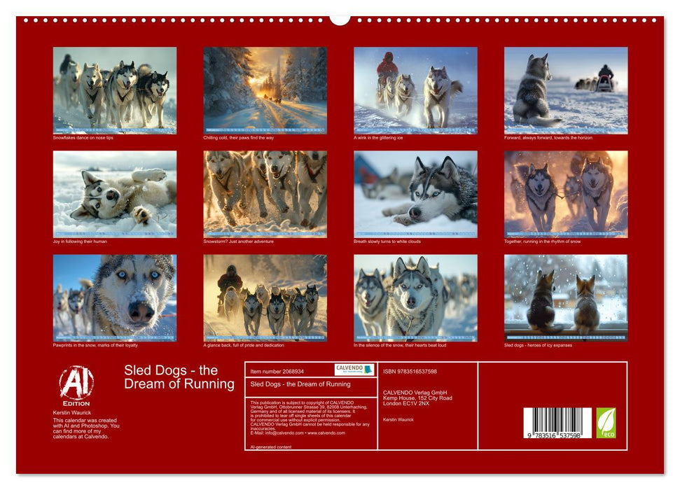 Sled Dogs - the Dream of Running (CALVENDO Premium-Calendar 2026)
