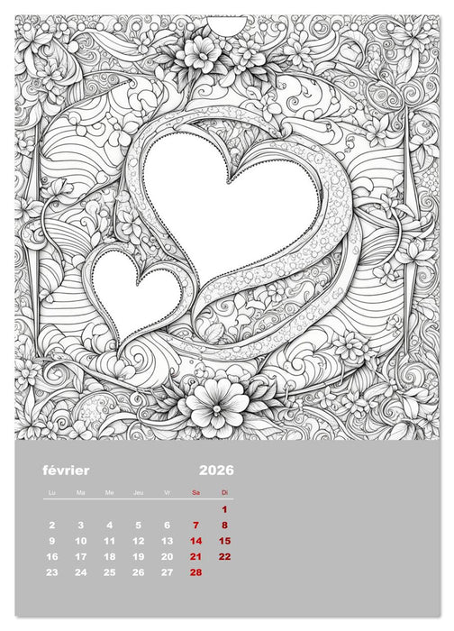 Coloriage (CALVENDO Calendrier mensuel 2026)