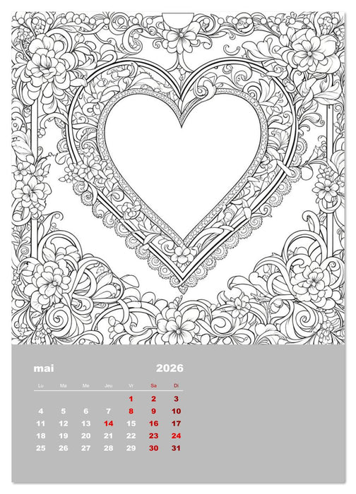 Coloriage (CALVENDO Calendrier mensuel 2026)