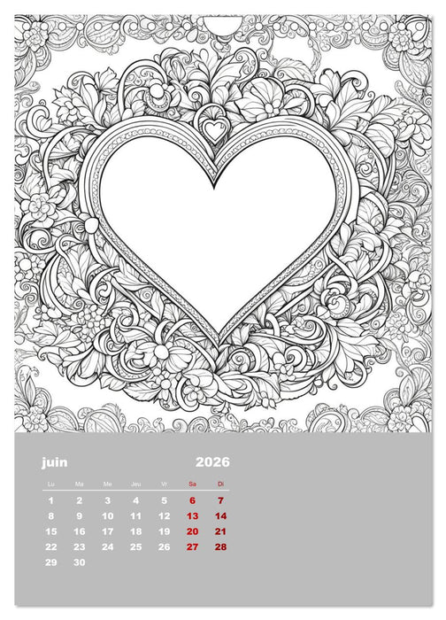 Coloriage (CALVENDO Calendrier mensuel 2026)