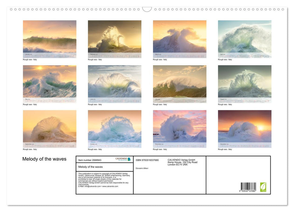 Melody of the waves (CALVENDO Monthly Calendar 2026)