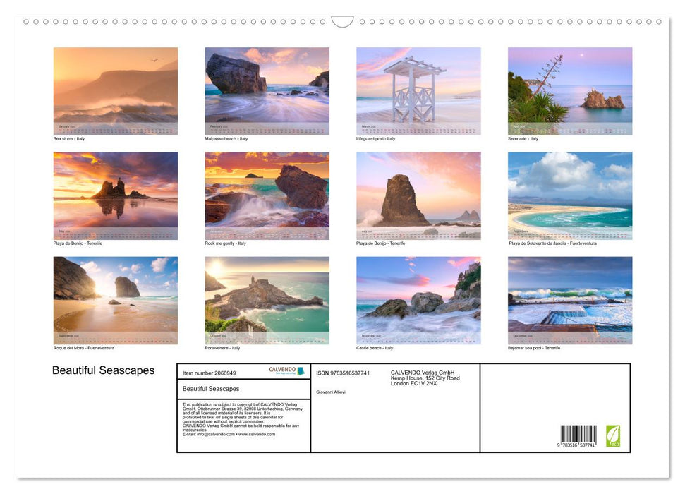 Beautiful Seascapes (CALVENDO Monthly Calendar 2026)