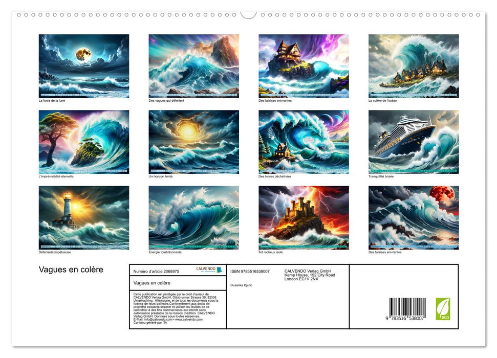 Vagues en colère (CALVENDO Calendrier supérieur 2026)