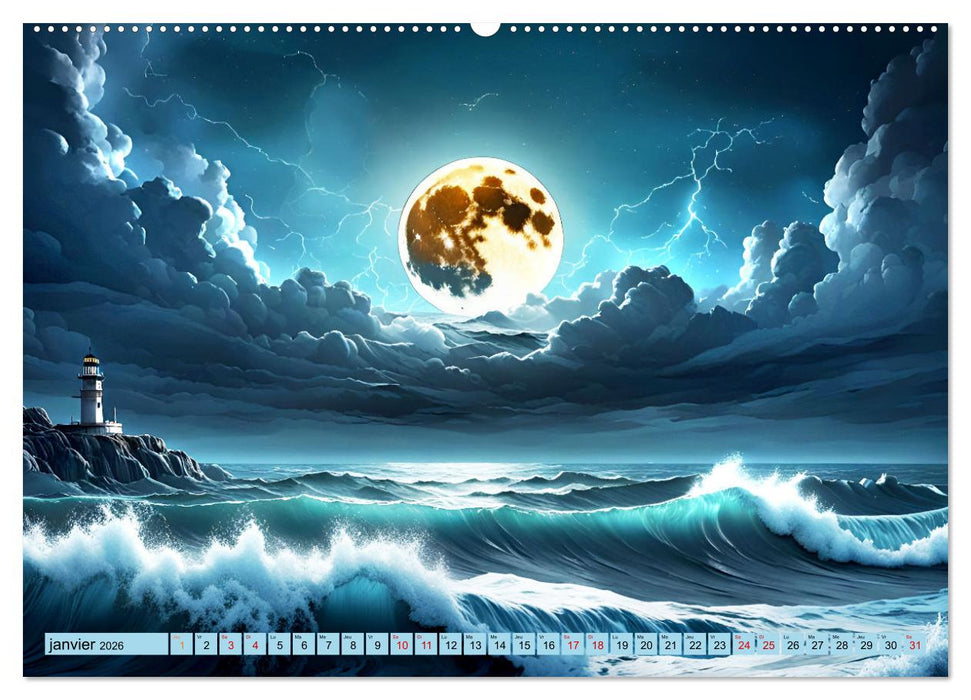 Vagues en colère (CALVENDO Calendrier supérieur 2026)