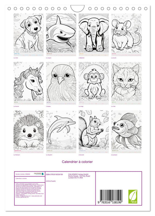 Calendrier à colorier (CALVENDO Calendrier mensuel 2026)