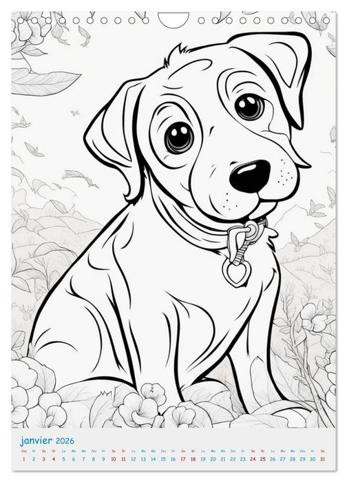 Calendrier à colorier (CALVENDO Calendrier mensuel 2026)