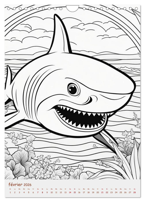 Calendrier à colorier (CALVENDO Calendrier mensuel 2026)