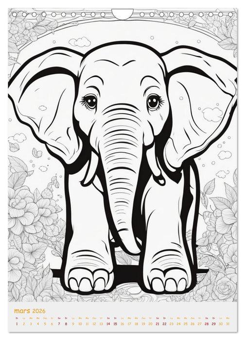 Calendrier à colorier (CALVENDO Calendrier mensuel 2026)