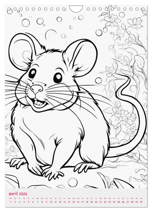Calendrier à colorier (CALVENDO Calendrier mensuel 2026)