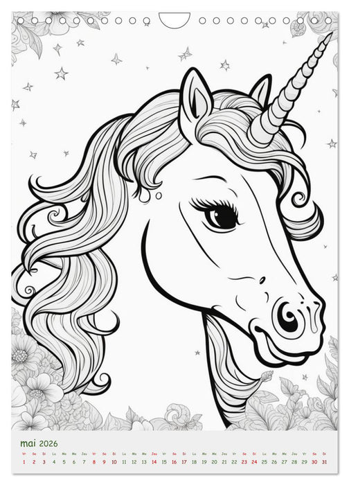 Calendrier à colorier (CALVENDO Calendrier mensuel 2026)