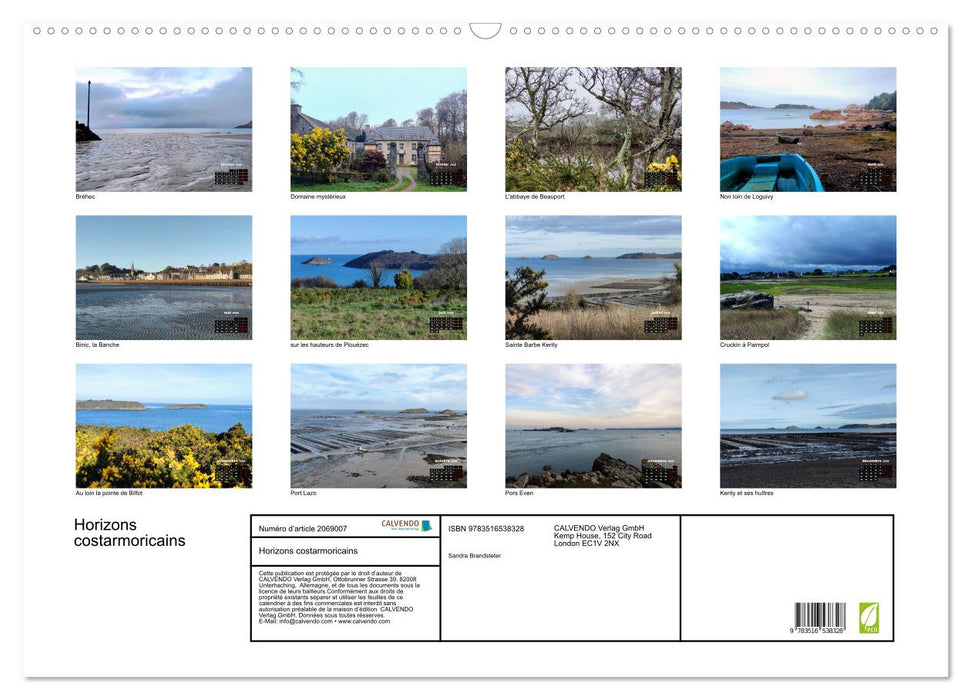 Horizons costarmoricains (CALVENDO Calendrier mensuel 2026)