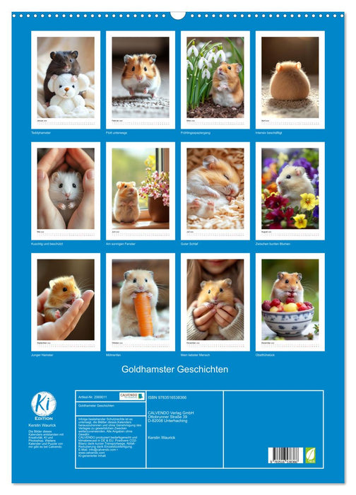 Goldhamster Geschichten (CALVENDO Wandkalender 2026)