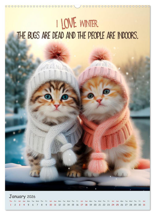 LUNATIC CATS Enjoy hilarious and wacky sayings (CALVENDO Monthly Calendar 2026)