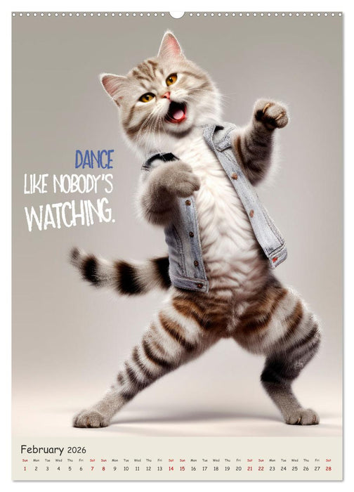 LUNATIC CATS Enjoy hilarious and wacky sayings (CALVENDO Monthly Calendar 2026)