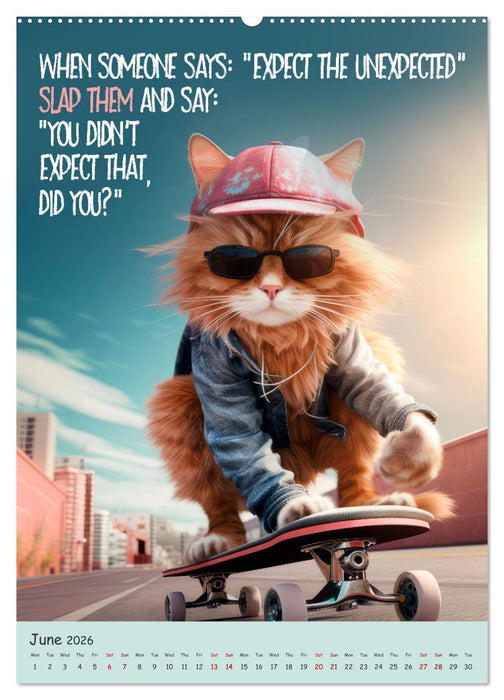 LUNATIC CATS Enjoy hilarious and wacky sayings (CALVENDO Monthly Calendar 2026)
