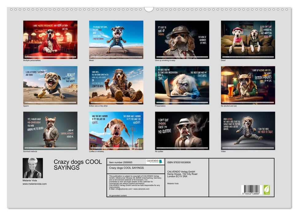 Crazy dogs COOL SAYINGS (CALVENDO Monthly Calendar 2026)