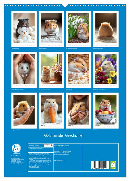Goldhamster Geschichten (CALVENDO Premium Wandkalender 2026)
