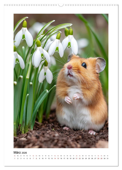 Goldhamster Geschichten (CALVENDO Premium Wandkalender 2026)